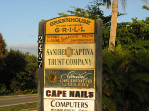 Greenhouse Grill sign on Sanibel Island